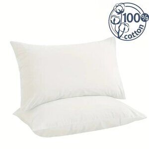 2-Pack Solid Color 100% Cotton Pillowcases, for Home Use